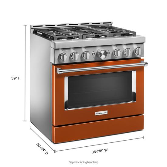 Model: KFGC506JSC | KitchenAid KitchenAid® 36'' Smart Commercial-Style Gas Range with 6 Burners