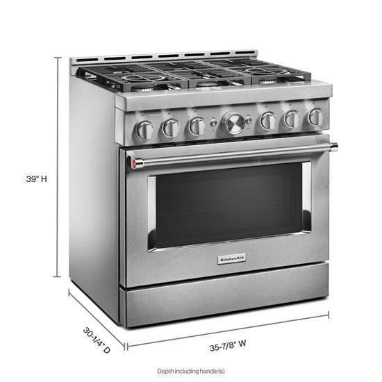 Model: KFGC506JSS | KitchenAid KitchenAid® 36'' Smart Commercial-Style Gas Range with 6 Burners