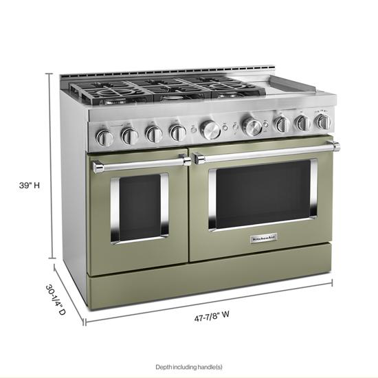 Model: KFGC558JAV | KitchenAid KitchenAid® 48'' Smart Commercial-Style Gas Range with Griddle