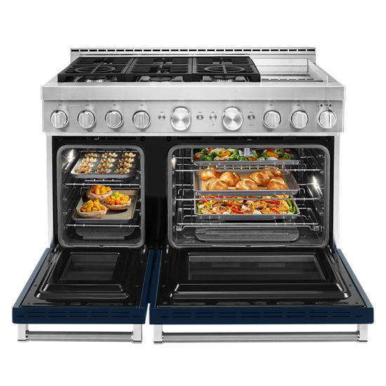 Model: KFGC558JIB | KitchenAid KitchenAid® 48'' Smart Commercial-Style Gas Range with Griddle