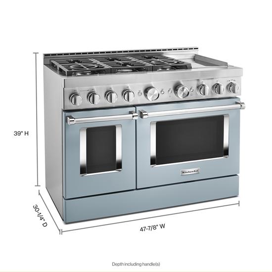 Model: KFGC558JMB | KitchenAid KitchenAid® 48'' Smart Commercial-Style Gas Range with Griddle