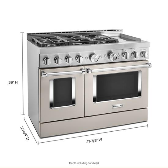 Model: KFGC558JMH | KitchenAid KitchenAid® 48'' Smart Commercial-Style Gas Range with Griddle