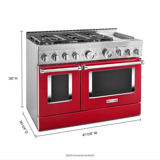 Model: KFGC558JPA | KitchenAid KitchenAid® 48'' Smart Commercial-Style Gas Range with Griddle