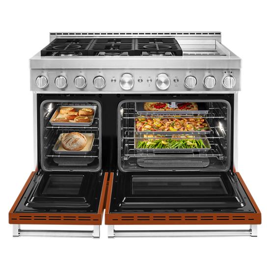 Model: KFGC558JSC | KitchenAid KitchenAid® 48'' Smart Commercial-Style Gas Range with Griddle