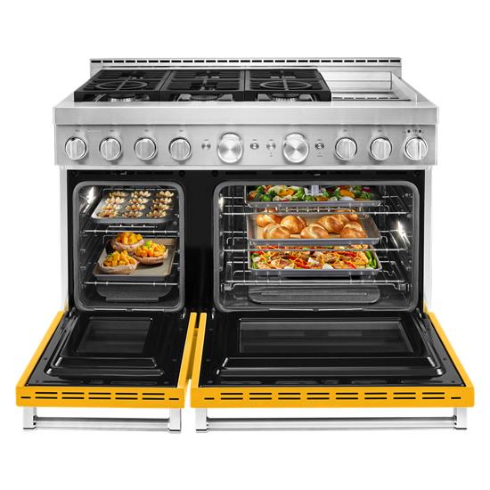 Model: KFGC558JYP | KitchenAid KitchenAid® 48'' Smart Commercial-Style Gas Range with Griddle