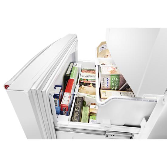 Model: KRFF507HWH | KitchenAid 26.8 cu. ft. 36-Inch Width Standard Depth French Door Refrigerator with Exterior Ice and Water