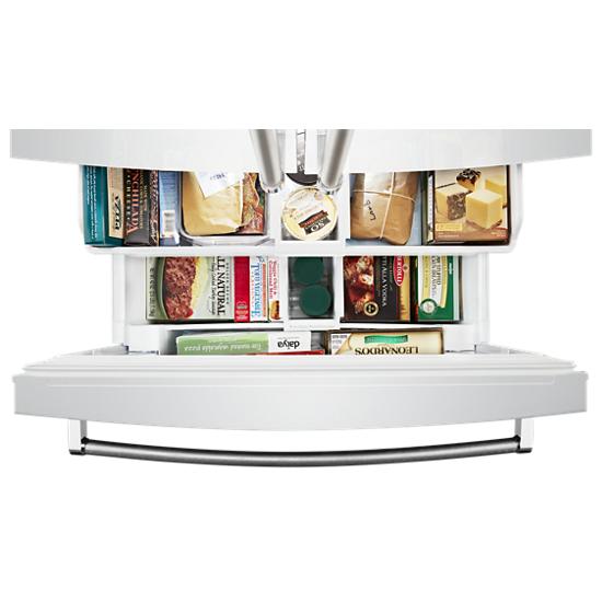 Model: KRFF507HWH | KitchenAid 26.8 cu. ft. 36-Inch Width Standard Depth French Door Refrigerator with Exterior Ice and Water