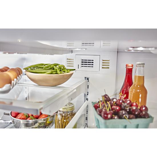 Model: KRFF507HWH | KitchenAid 26.8 cu. ft. 36-Inch Width Standard Depth French Door Refrigerator with Exterior Ice and Water