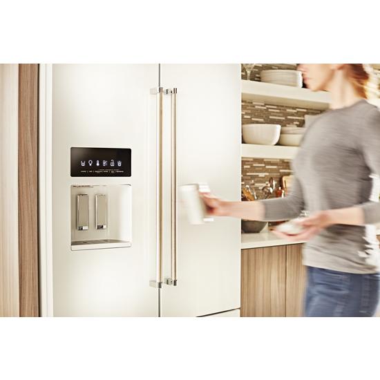 Model: KRFF507HWH | KitchenAid 26.8 cu. ft. 36-Inch Width Standard Depth French Door Refrigerator with Exterior Ice and Water