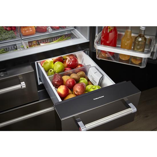Model: KRMF706EBS-SD | KitchenAid 25.8 Cu. Ft. 36" Multi-Door Freestanding Refrigerator with Platinum Interior Design and PrintShield™ Finish
