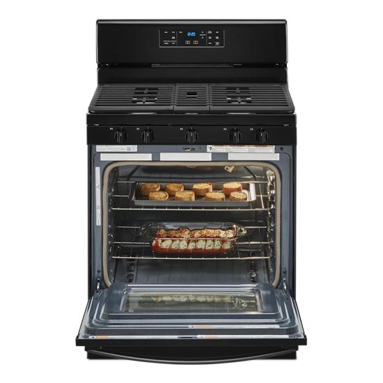 Model: WFG525S0JB | Whirlpool 5.0 cu. ft. Whirlpool® gas range with center oval burner