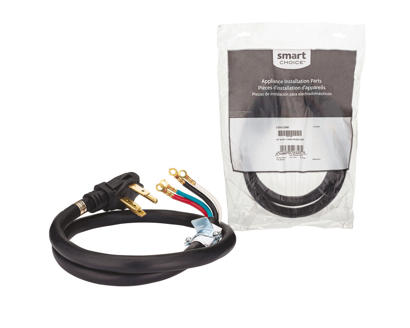 Model: 5304512986 | Smart Choice 4' 50 Amp 4 Wire Range Cord