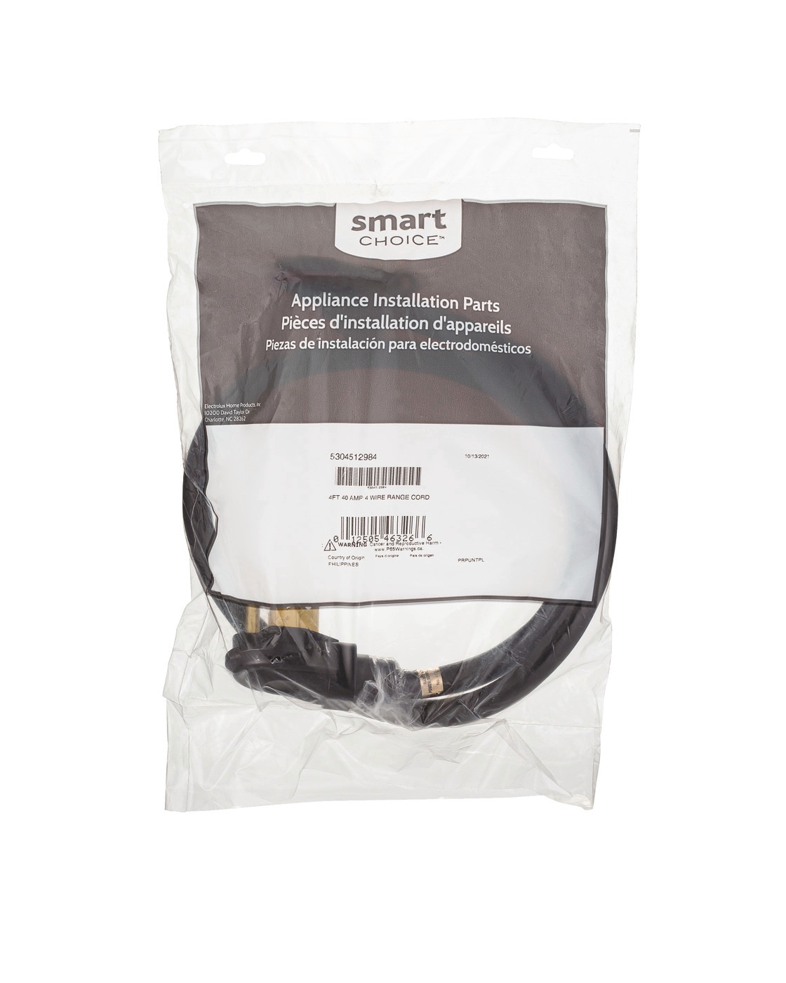 Model: 5304512984 | Smart Choice 4 ft. 40 Amp Range Cord with 4 Wire