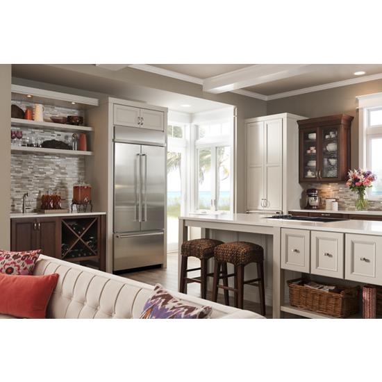 Model: KBFN506ESS | KitchenAid 20.8 Cu. Ft. 36" Width Built In Stainless Steel French Door Refrigerator with Platinum Interior Design