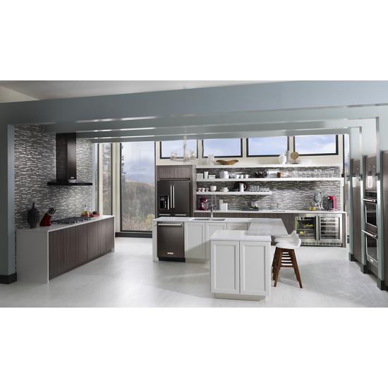 Model: KRMF706EBS-SD | KitchenAid 25.8 Cu. Ft. 36" Multi-Door Freestanding Refrigerator with Platinum Interior Design and PrintShield™ Finish