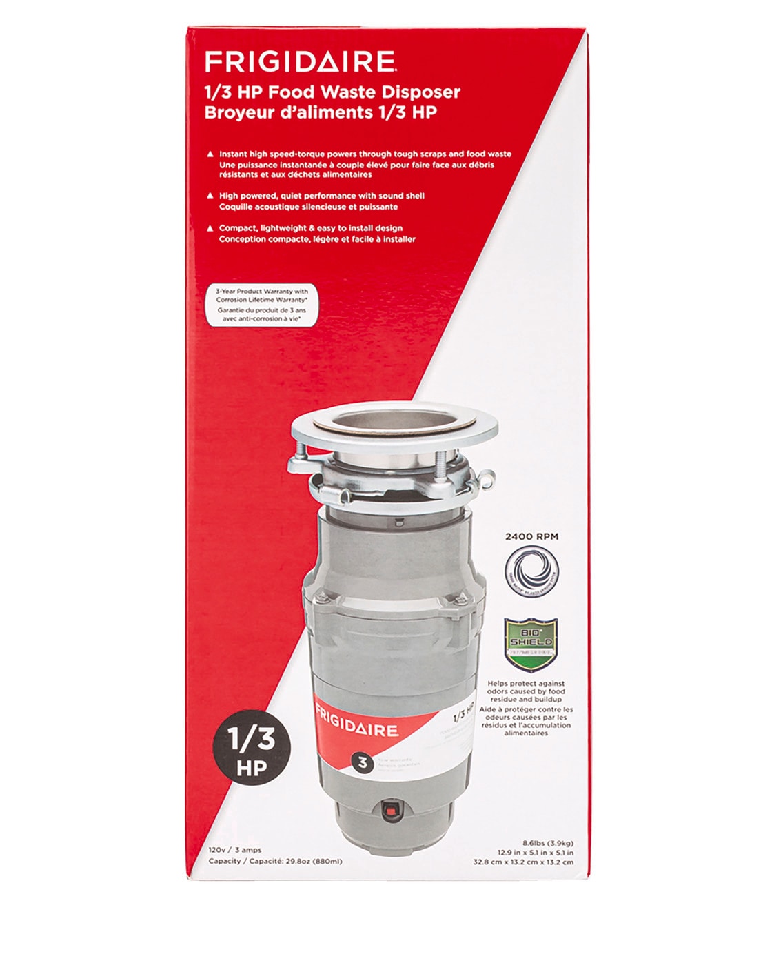 Model: FF03DISPD1 | Frigidaire 1/3HP Direct Wire Disposer