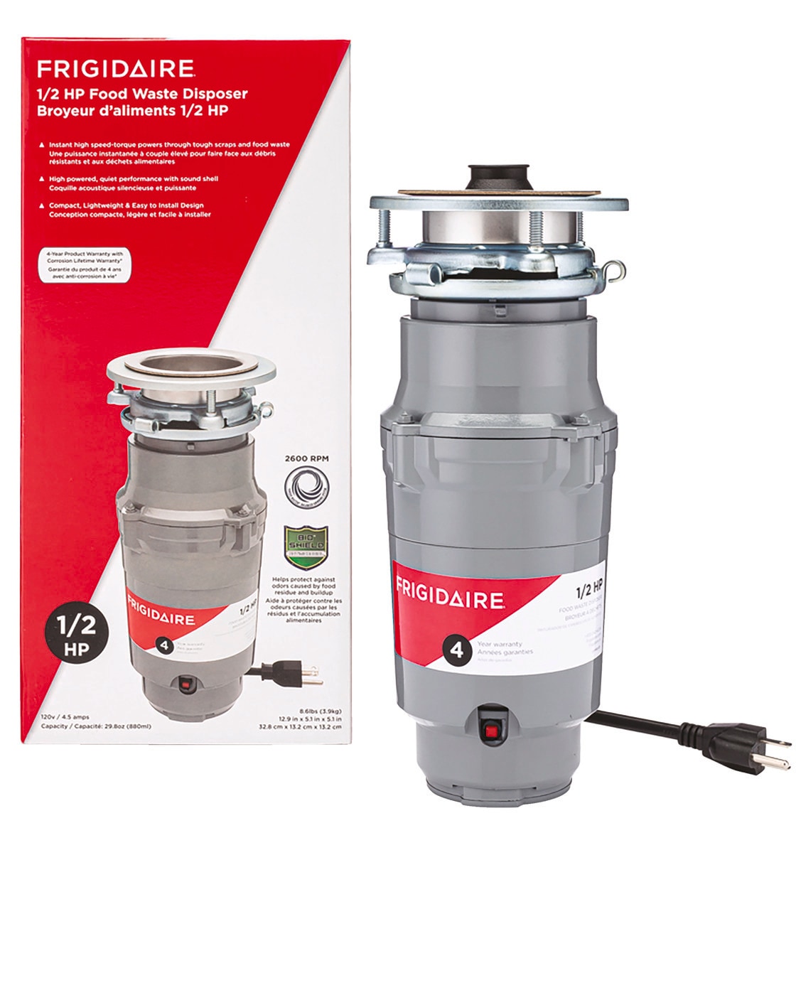 Model: FF05DISPC1 | Frigidaire 1/2HP Corded Disposer