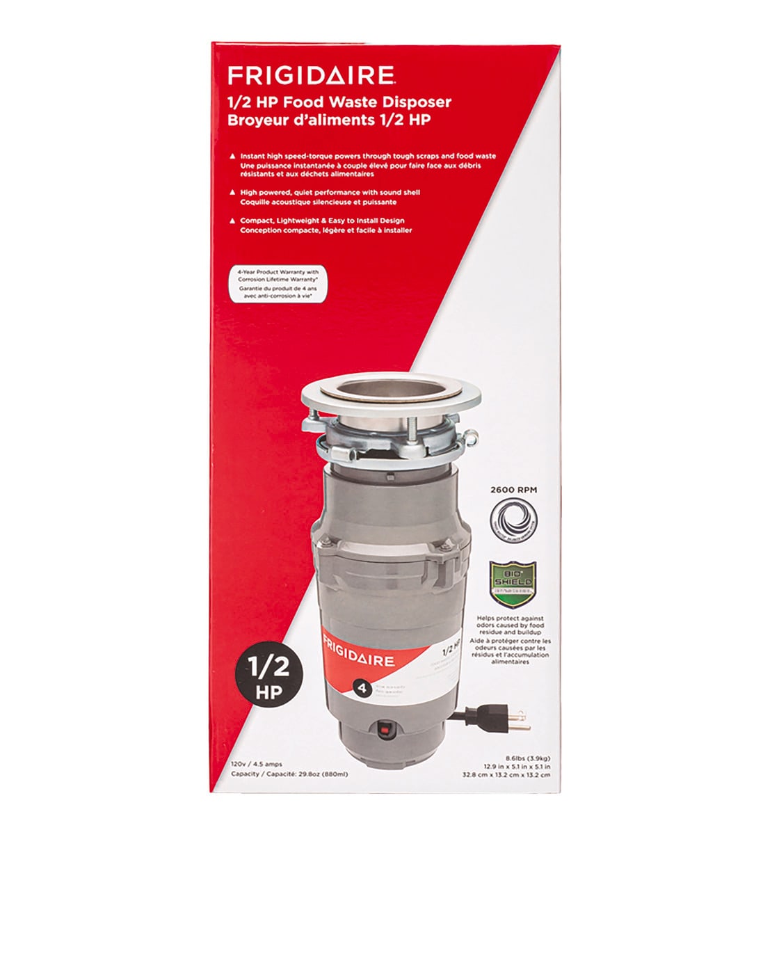 Model: FF05DISPC1 | Frigidaire 1/2HP Corded Disposer