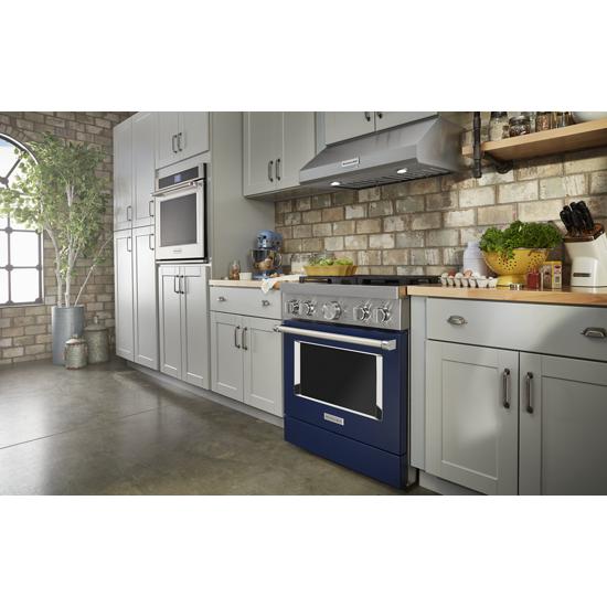 Model: KFDC500JIB | KitchenAid KitchenAid® 30'' Smart Commercial-Style Dual Fuel Range with 4 Burners