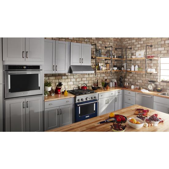 Model: KFDC500JIB | KitchenAid KitchenAid® 30'' Smart Commercial-Style Dual Fuel Range with 4 Burners