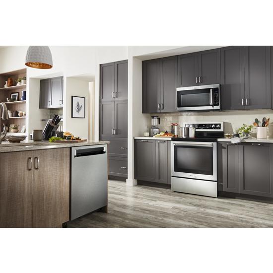 Model: KFEG504KPS | KitchenAid 30-Inch 5 Element Electric Convection Range with PrintShield™ Finish