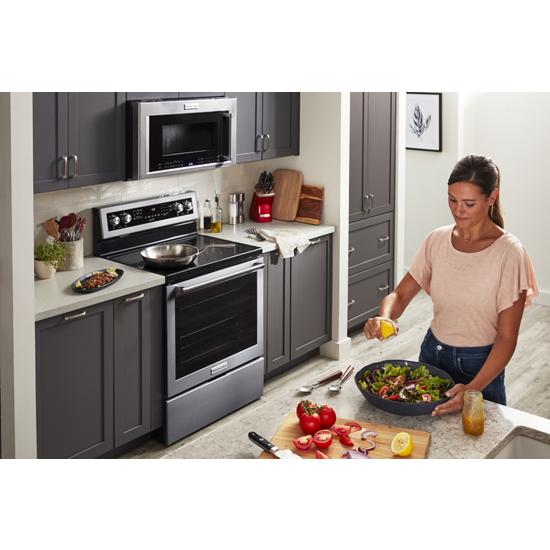 Model: KFEG504KPS | KitchenAid 30-Inch 5 Element Electric Convection Range with PrintShield™ Finish