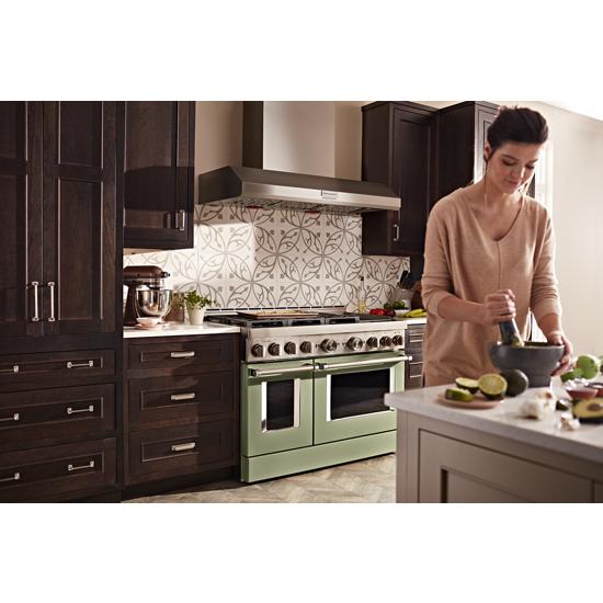 Model: KFGC558JAV | KitchenAid KitchenAid® 48'' Smart Commercial-Style Gas Range with Griddle