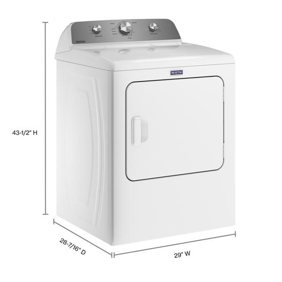 Model: MED4500MW-OB | Maytag Top Load Electric Wrinkle Prevent Dryer - 7.0 cu. ft.