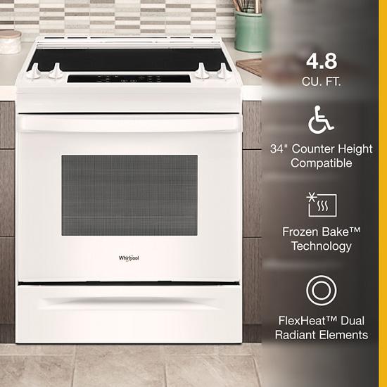 Whirlpool WEE515SALW Whirlpool® 34" Tall Range with Self Clean Oven