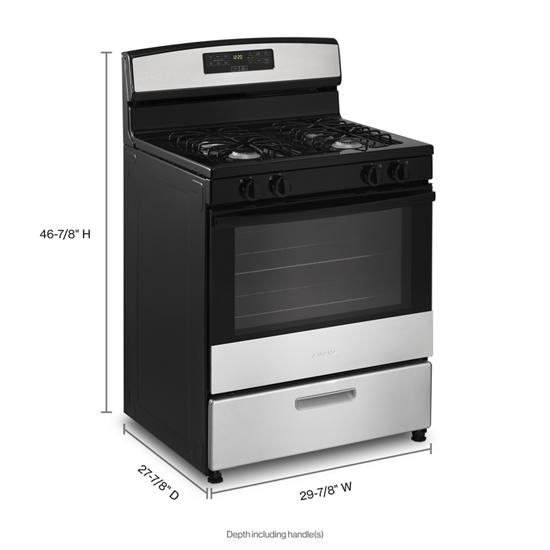 Amana AGR6303MMS 30inch Gas Range with Bake Assist Temps Albo