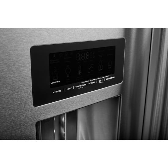 Model: KRFF577KPSSD | KitchenAid 26.8 Cu. Ft. Standard-Depth French Door Refrigerator with Exterior Ice and Water Dispenser