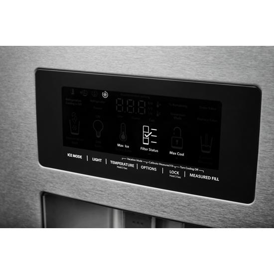 Model: KRFF577KPSSD | KitchenAid 26.8 Cu. Ft. Standard-Depth French Door Refrigerator with Exterior Ice and Water Dispenser