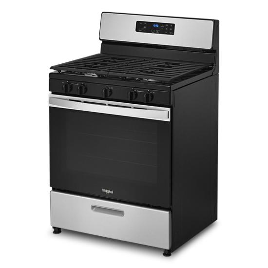 Model: WFG505M0MS-OB | Whirlpool 5.1 Cu. Ft. Freestanding Gas Range with Edge to Edge Cooktop