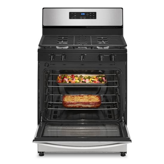 Model: WFG505M0MS-OB | Whirlpool 5.1 Cu. Ft. Freestanding Gas Range with Edge to Edge Cooktop