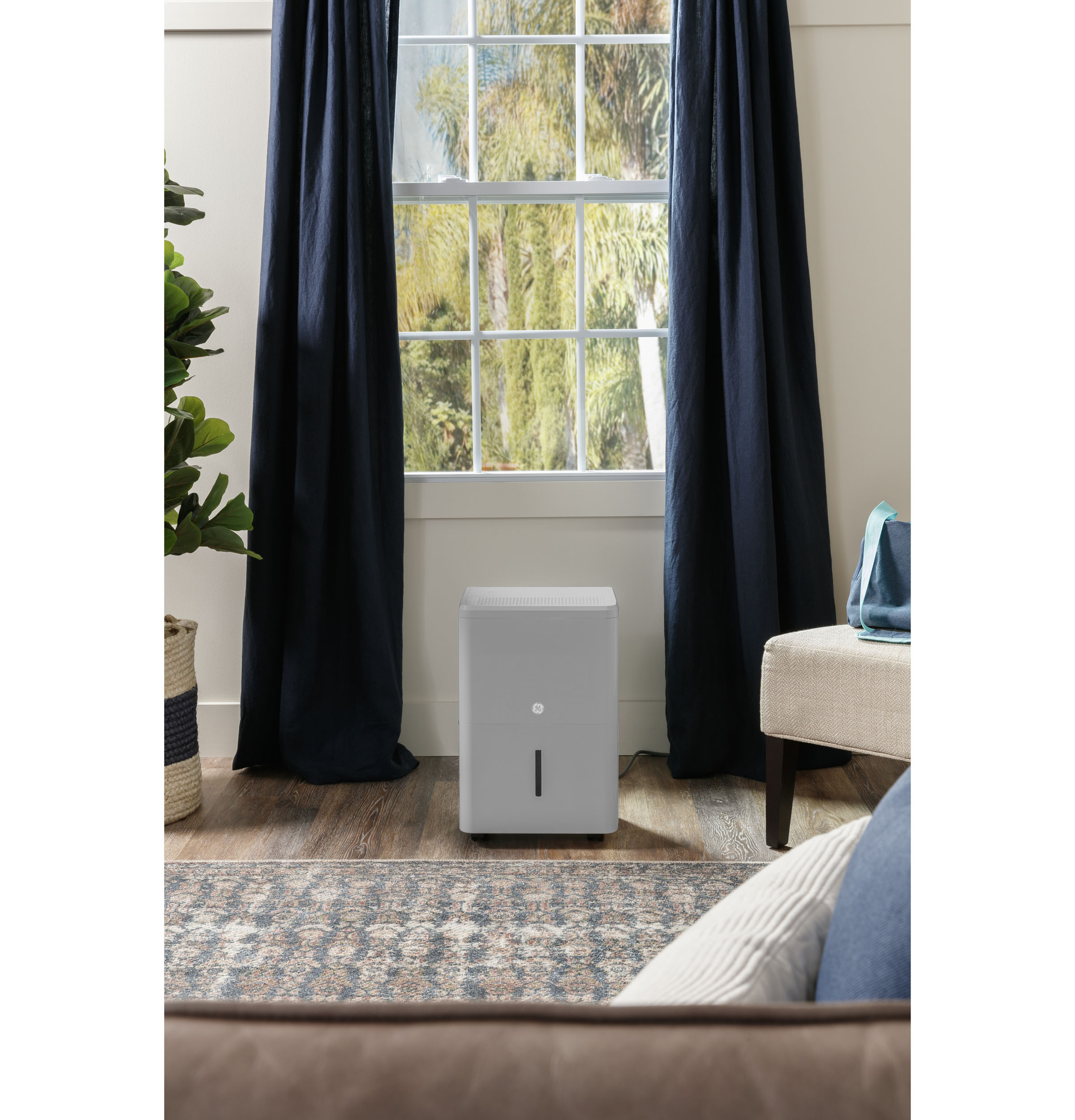 Model: ADHL50LB | GE GE® ENERGY STAR® 50 Pint Portable Dehumidifier with Smart Dry for Wet Spaces