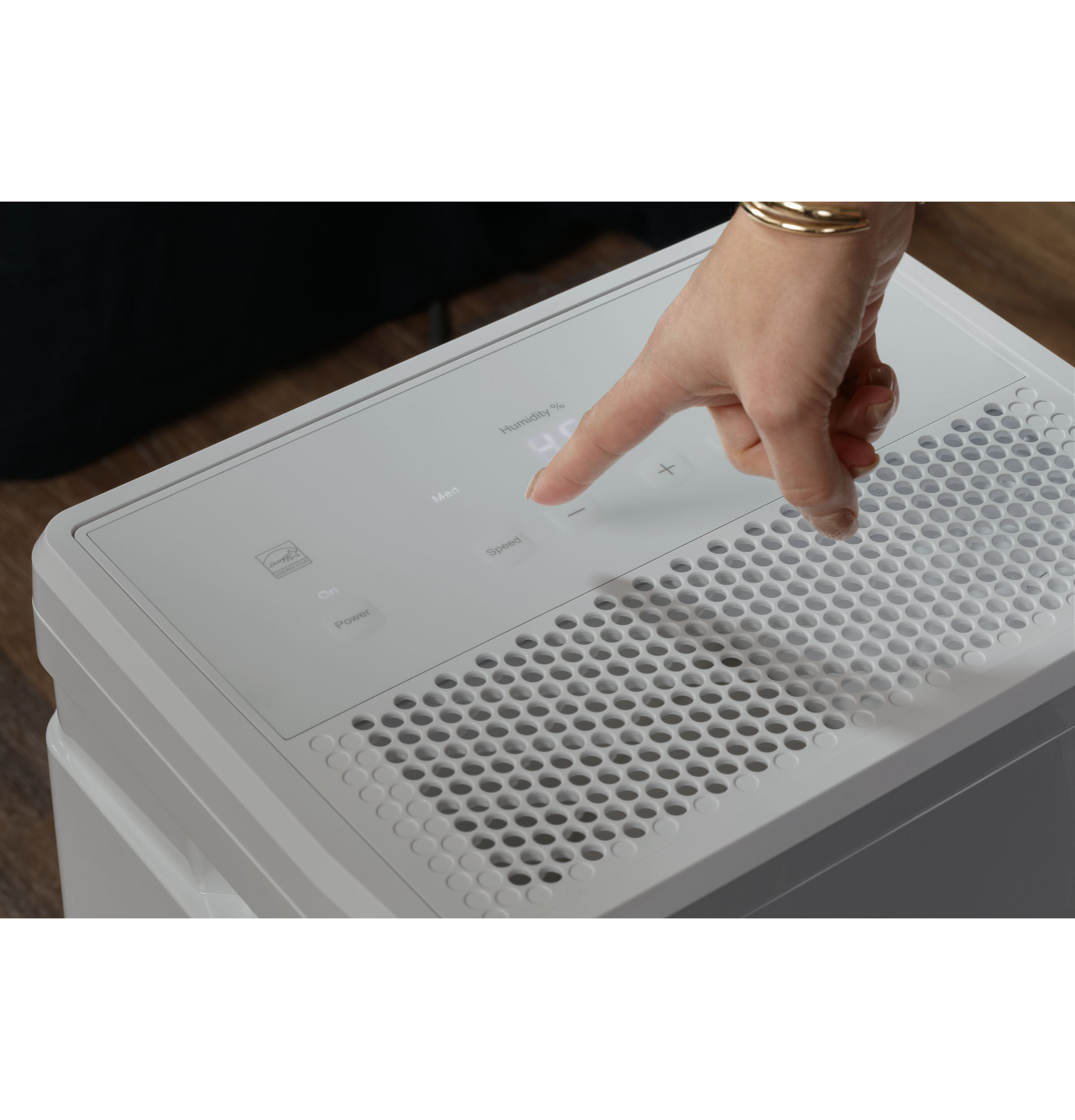 Model: ADHL50LB | GE GE® ENERGY STAR® 50 Pint Portable Dehumidifier with Smart Dry for Wet Spaces