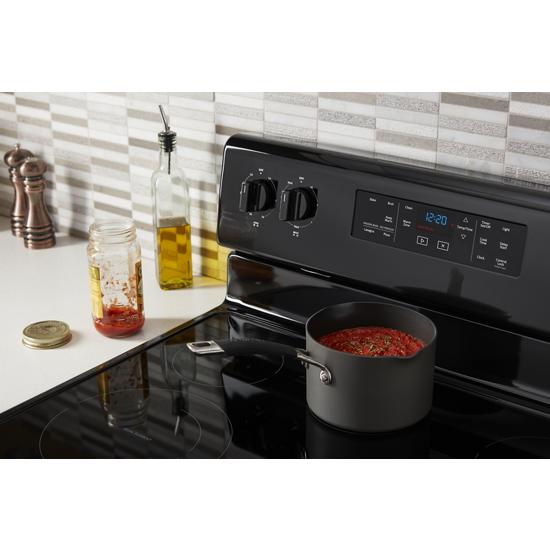 Model: WFE525S0JB | Whirlpool 5.3 cu. ft. Whirlpool® electric range with Frozen Bake™ technology
