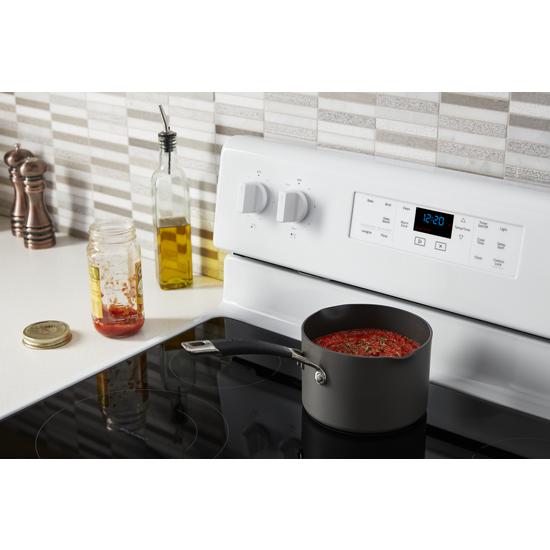 Model: WFE525S0JW | Whirlpool 5.3 cu. ft. Whirlpool® electric range with Frozen Bake™ technology