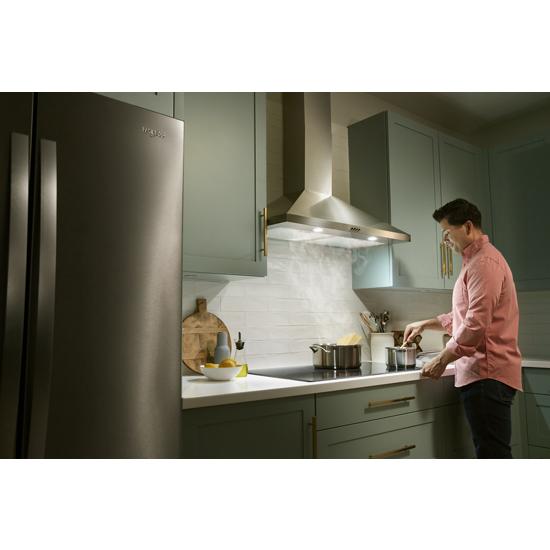 Whirlpool WVW51UC6LS 36" Curved Glass Wall Mount Range Hood Albo