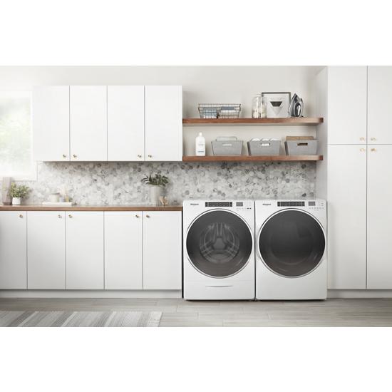 Model: WFW8620HW | Whirlpool 5.0 cu. ft. Front Load Washer with Load & Go™ XL Dispenser