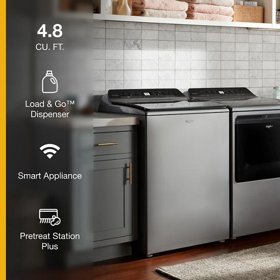 Model: WTW6120HC | Whirlpool 4.8 cu. ft. Smart Top Load Washer