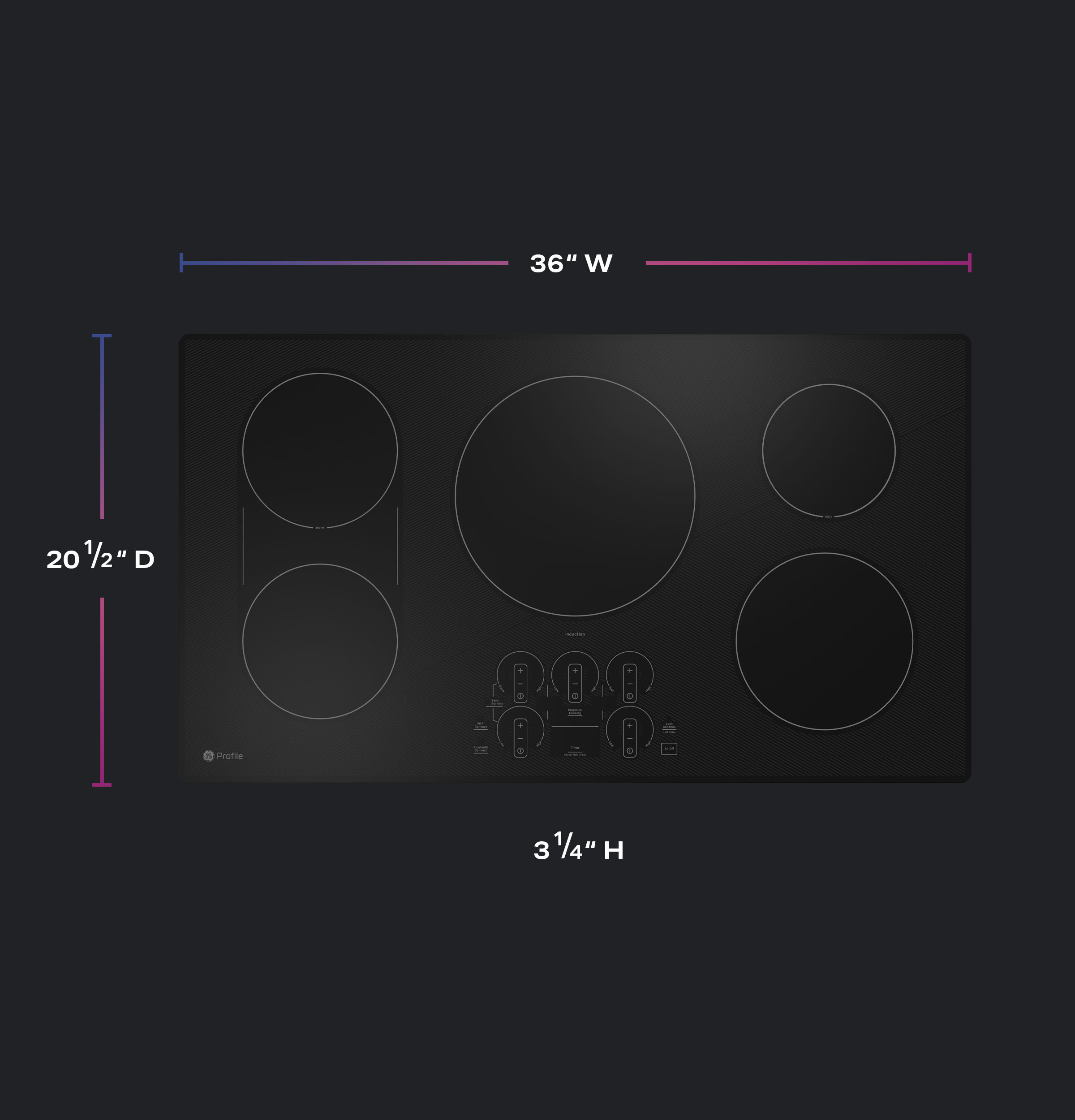 GE Profile PHP9036DTBB GE Profile™ 36" BuiltIn Touch Control