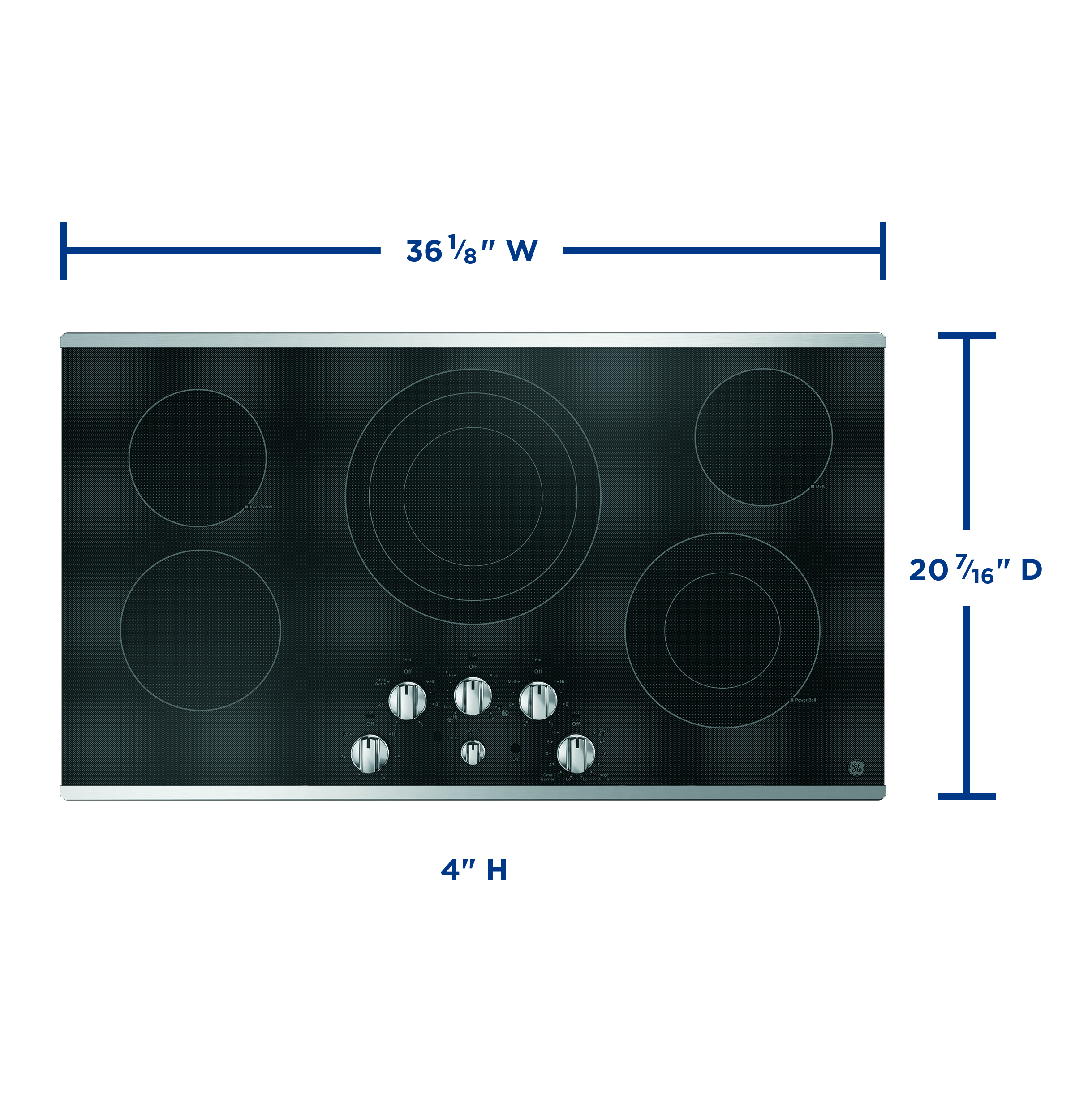 GE - JEP5036STSS - GE® 36 Built-In Knob Control Electric Cooktop-JEP5036STSS  | Home Appliance Company