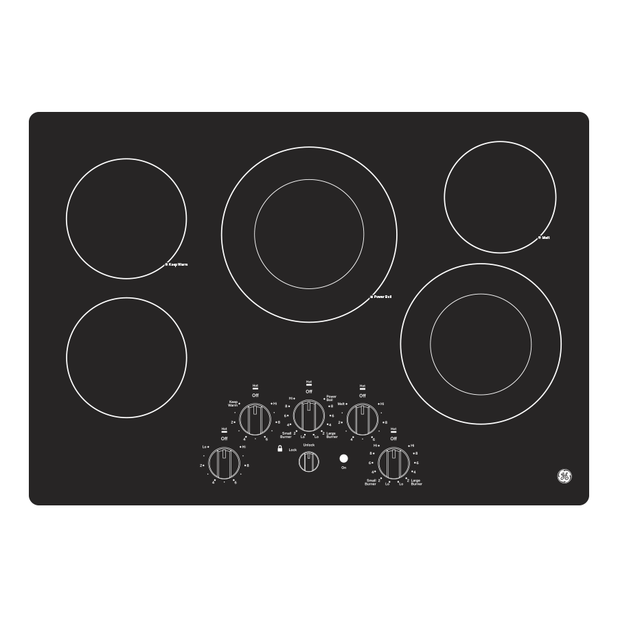 GE JEP5030DTBB GE® 30" BuiltIn knob Control Electric Cooktop
