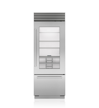 Model: CL3050UG/S/P/L | Sub-Zero 30" Classic Over-and-Under Refrigerator/Freezer with Glass Door