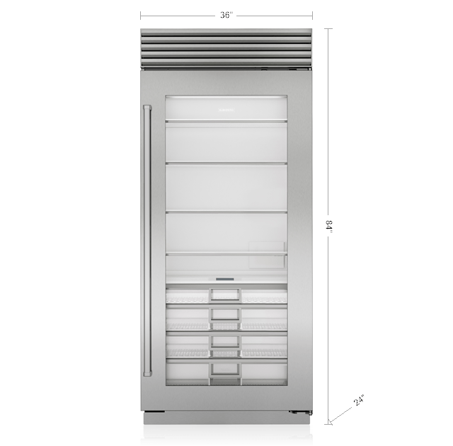 Model: CL3650RA/S/P/R | Sub-Zero 36" Classic Refrigerator with Glass Door