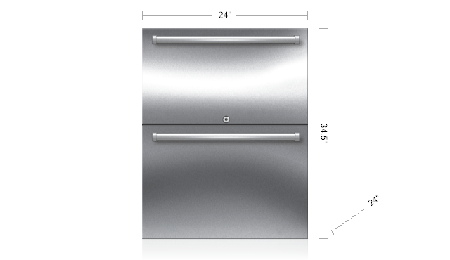 Model: ID-24RO | Sub-Zero 24" Designer Outdoor Refrigerator Drawers - Panel Ready