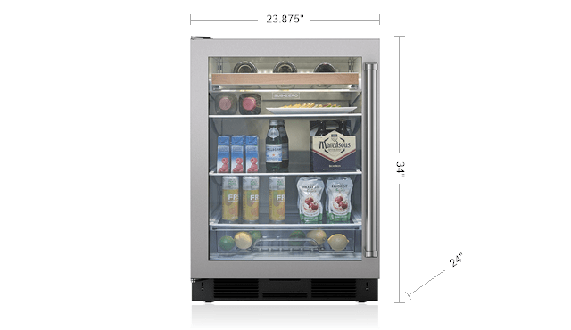 Model: UC-24BA/S/PH-LH | Sub-Zero Legacy Model - 24" Undercounter Beverage Center - Stainless Door