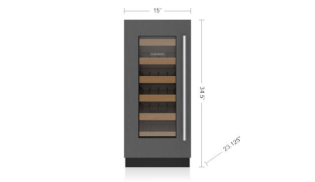 Model: DEU1550WA/L | Sub-Zero 15" Designer Undercounter Wine Storage - Panel Ready - High Altitude -Left Hinge