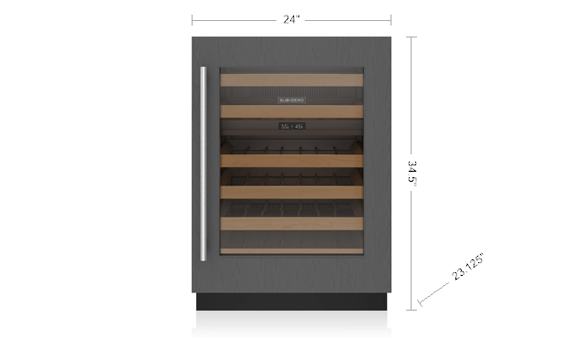 Model: DEU2450WA/R | Sub-Zero 24" Designer Undercounter Wine Storage – Panel Ready - High Altitude - Right Hinge